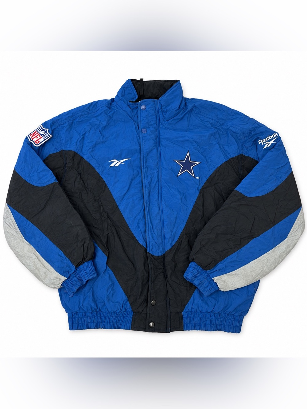 Vintage Reebok NFL Pro Line Dallas Cowboys Blue Black Jacket
